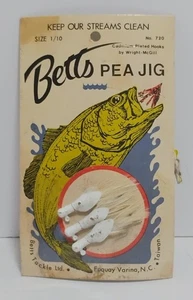 VINTAGE BETTS TACKLE LTD. 1/10 PEA JIG WHITE NOS NEW OLD STOCK - Bild 1 von 4