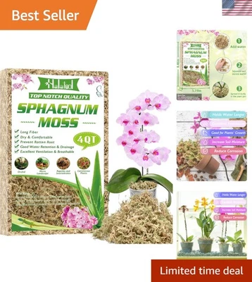 Versatile Organic Sphagnum Moss - 4QT for Orchid Potting and Carnivorous Plants - Image 1 of 4