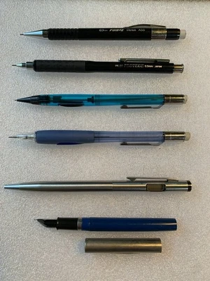 Vintage Lot Of 6 Mechanical Pencils, Pens, Fountain Pen, Some Need Repair/Parts Foto 1 de 4