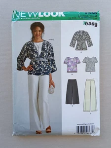UNCUT New Look Sewing Pattern 6438 - Misses Kimono Jacket Top Pants - Size 10-22 - Picture 1 of 4