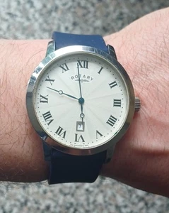 Mens ROTARY 14182 Slim Lightweight Quartz Watch, New battery & Strap, Tested - Picture 1 of 11