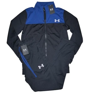 Under Armour 2-teiliger passender Trainingsanzug Herren Größe M Game Royal/Schwarz leicht - Bild 1 von 16
