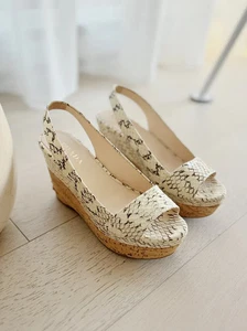 Sandalias de cuña de corcho con estampado de serpiente PRADA (TALLA 36,5) - Imagen 1 de 5