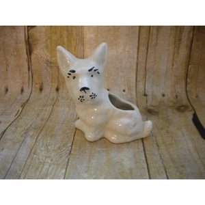 Maceta de colección Scottie perro adorable pequeña cabeza grande cachorro blanco interior  - Imagen 1 de 5