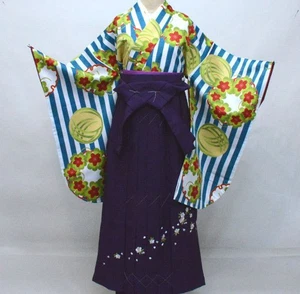 Two-Shaku Sleeve Kimono Hakama Full Set Kyouraku Evakomon Color Can Be Selected - Picture 1 of 7