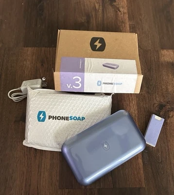 PhoneSoap 3 UV Smartphone Sanitizer & Charger – Periwinkle – New Open Box - Image 1 of 4