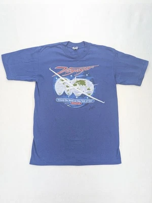 Camiseta azul de una sola puntada Voyager 1986 D1748 de colección hecha en EE. UU. talla mediana  Foto 1 de 4
