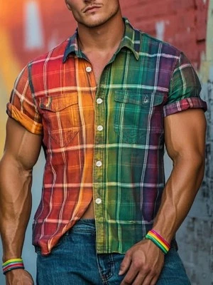 RainbowTrend Rainbow Abotonado XL Para Hombre Foto 1 de 2