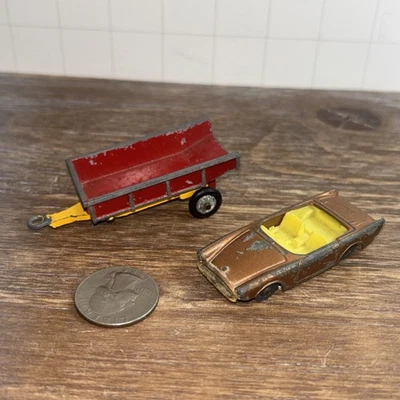 Lote de 2 vehículos Husky de colección Sunbeam Alpine y remolque de volteo trasero Foto 1 de 4