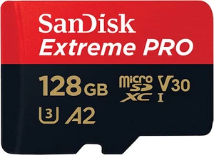 SanDisk Micro SD Extreme Pro 128GB Memory Card Dash Action GoPro 4K 2000MB/s A2 - Picture 1 of 2