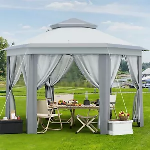 13x13 ft Pop Up Gazebo Outdoor Canopy Shelter Patio Gazebo Tent w/Mesh Netting - Picture 1 of 15
