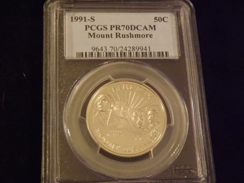 1991-S  50 C      Mount Rushmore         PCGS  PR 70 DCAM Cover