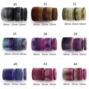 10/50 Yard Gradient Shiny Ribbon Velvet Sequin Trim Webbing DIY Sewing Craft - Picture 1 of 14