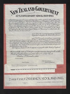 New Zealand , Stock certificate of 100 Pounds 1939 Unique - Picture 1 of 6