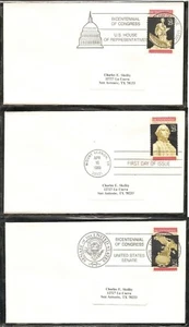 US SC# 2412-2413-2414 Senate,Executive,House Of Representatives FDC . No cachet - Picture 1 of 1