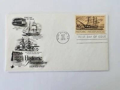 USPS FDC #1441 1971 8¢ Whaling Ship Historic Preservation Issue ArtCraft ST696 - Image 1 of 2