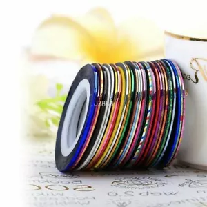 32Pcs Mixed Colors Rolls Striping Tape Line DIY Nail Art Tips Decoration Sticker - Picture 1 of 10