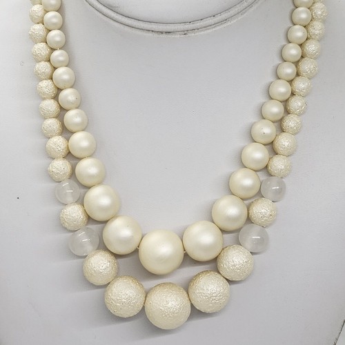 OFF WHITE Collana Vintage Multifilo Off White Perline Giappone