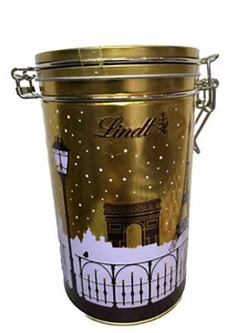 Lindt Snow Golden Canister EMPTY Collectable Tin Storage Container Display - Picture 1 of 13