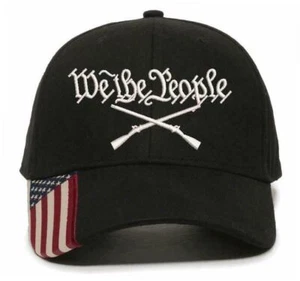We The People Embroidered Hat 2nd Amendment USA300 Outdoor Cap w/Flag Brim - Picture 1 of 12