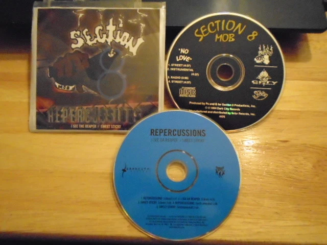 RARE PROMO Section 8 Mob 2x CD No Love + Repercussions gangsta rap 415 hip hop ! - Image 1 of 1