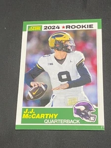 💎 JJ MCCARTHY  1989 Throwback Rookie 💎 2024 Score #8 Minnesota Vikings HOT RC - Picture 1 of 2