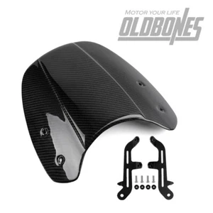 For Triumph Bonneville T100 T120 Thruxton Carbon Fiber Windscreen Windshield - Picture 1 of 7
