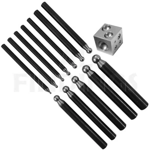12 Dapping Punches Doming Block 25mm 12 Depressions 1" Steel Block - Picture 1 of 4