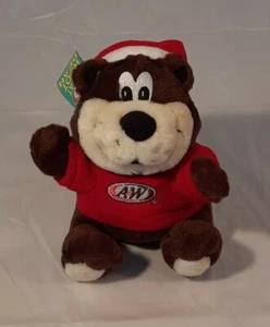 "Peluche A&W Root Beer Bear 6" *RARO* Año Nuevo 2003 (Totalmente Nuevo con Etiquetas) - Imagen 1 de 9