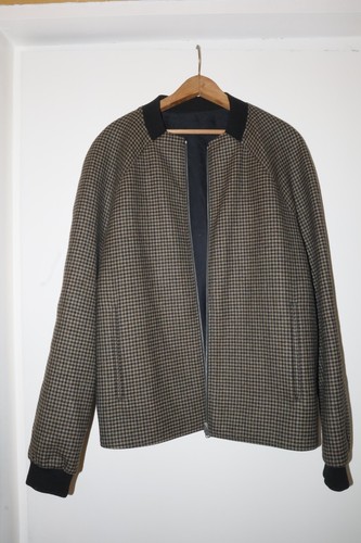 Giacca Bomber A Scacchi Balenciaga Esterno Lana Rayon Marrone Marrone Marrone Nero 52