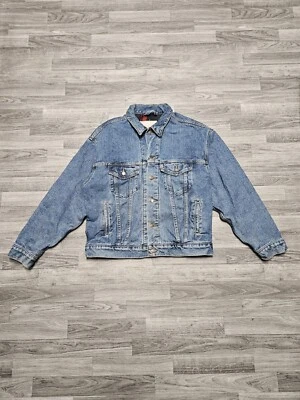 Vintage 90's Levi's Denim Flannel Lined Jean Trucker Jacket Medium USA 70427 - Image 1 of 4