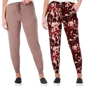 Anybody 2-Pack Lush Jersey Joggers Taupe/Tie Dye - Picture 1 of 1