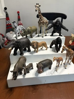 Schleich Selva Lote 8 Papo 3 Jirafa Rinoceronte Hipopótamo León Elefante Mono Foto 1 de 4