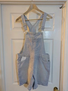 NEXT Womens Brand New With Tags Short Dungarees Size 10 Blue White Stripes - Picture 1 of 20