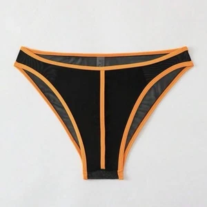 Men’s Black Mesh Swim Briefs/ Triangle Swimsuit/ Speedo/ Thong - Size Small - Picture 1 of 7
