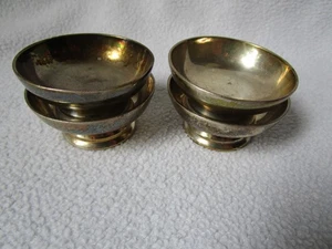 Bohrmann Hotel Silver 4 tazones pequeños antiguos de mantequilla o azúcar plateados - Imagen 1 de 7