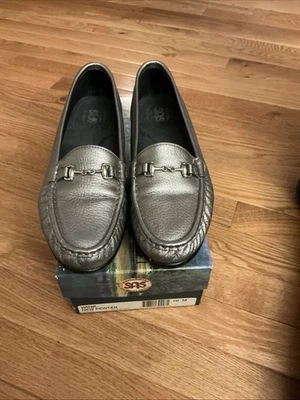 Zapatos Mocasines Sas Metro Para Mujer Talla 11 M Plateados Caballo Bit Peltre Cuero Foto 1 de 4