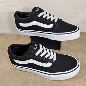 Zapatos de skate Vans Ward de caña baja para mujer talla 6 negros blancos nuevos sin caja - Imagen 1 de 14