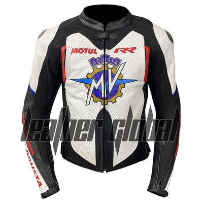New Men's MV AGUSTA Motorbike Racing Cowhide Leather Jacket - Image 1 of 4