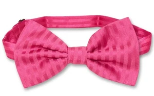 Vesuvio Napoli BOWTie RED VIOLET Color Striped Vertical Stripes Mens Bow Tie - Picture 1 of 1