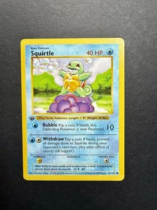 Pokemon Cards: Base Set 1st Edition Common: Squirtle 63/102 - Picture 1 of 10