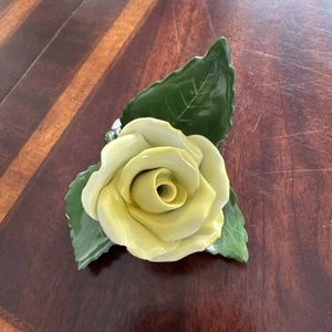 Herend Vintage Collectible Porcelain Hand Painted Yellow Rose Leaf Place Card - Picture 1 of 5