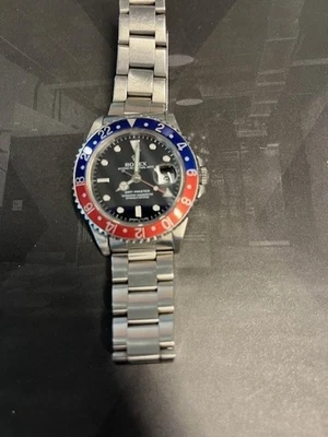 Rolex GMT-Master 16750 Silver Oyster Bracelet with Blue and Red Bezel - Image 1 of 4