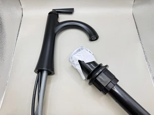Delta Rinna Single Handle Bathroom Faucet 15874LF-BL Matte Black with Drain - Picture 1 of 4