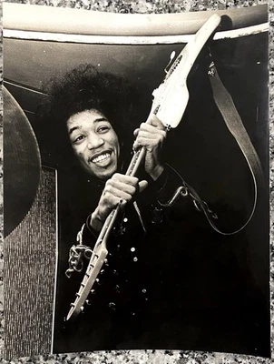 1960’s Jimi Hendrix "Wielding His Guitar Like an Axe" Type 1 Original Photo - Image 1 of 2
