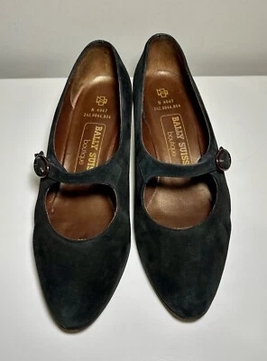 VTG Bally Suisse Women’s Black Mary Jane 1.5 in Heel Buckle Strap UK 5 US 7.5 - Image 1 of 4