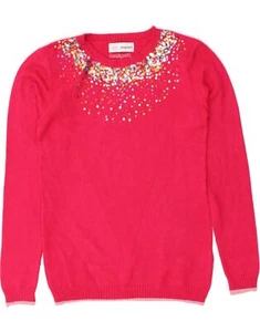 DESIGUAL Girls Crew Neck Jumper Sweater 13-14 Years Pink Viscose BH06 - Picture 1 of 3