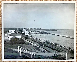 1895 Santa Cruz Beach, Neptune Baths Real Photo 8" x 10" Reprint - Picture 1 of 1