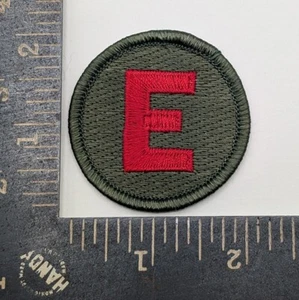 US Army 5th Infantry Division Patch Variant – Red “E” on OD Green Circle - Picture 1 of 2