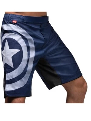 Pantalones Cortos de Lucha Hayabusa Marvel Hero Elite Capitán América Talla Grande Azul Nuevos Foto 1 de 4